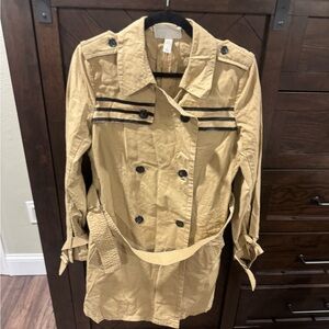 Jean Paul Gaultier Tan Trench Coat with Black Accents